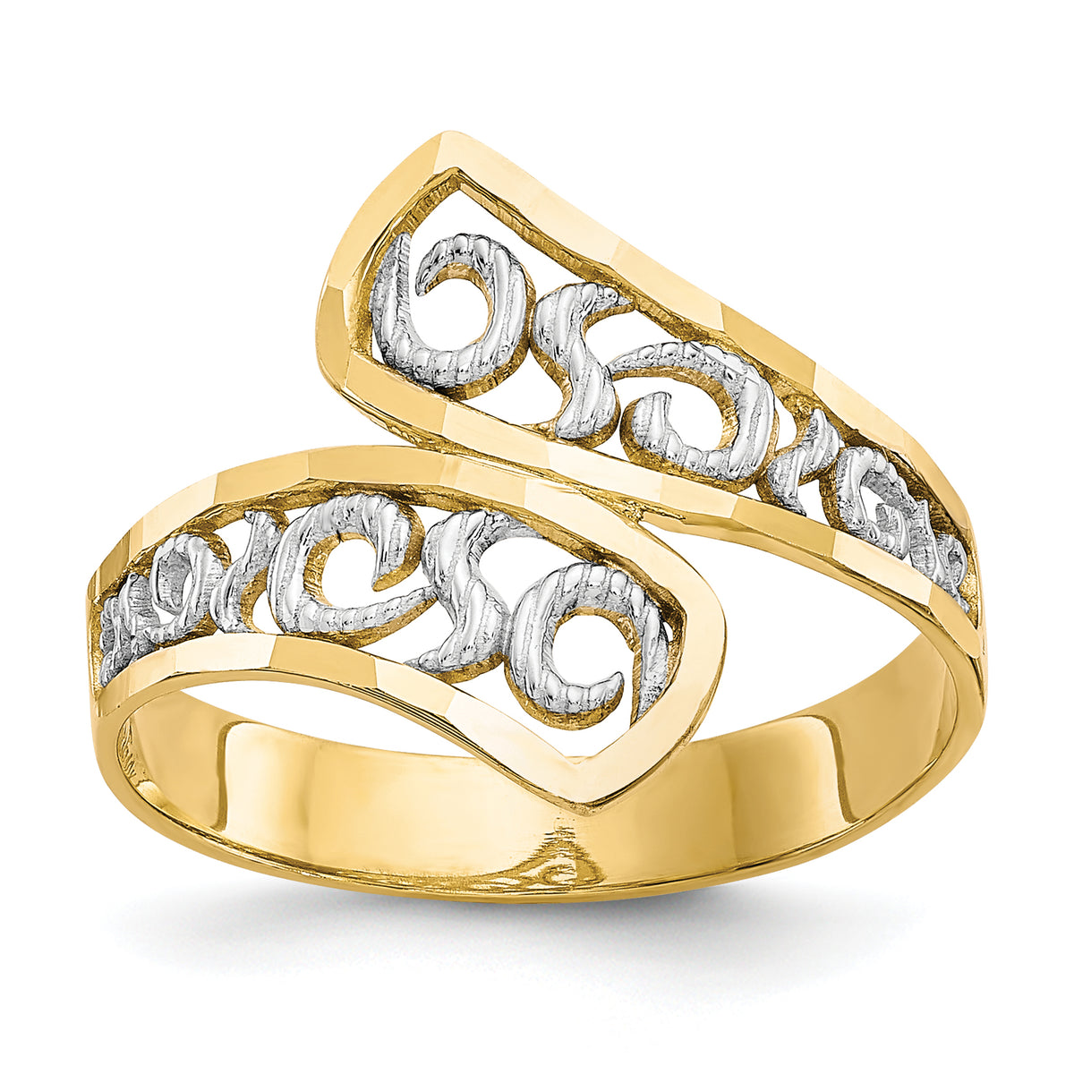 10k & Rhodium Filigree Ring