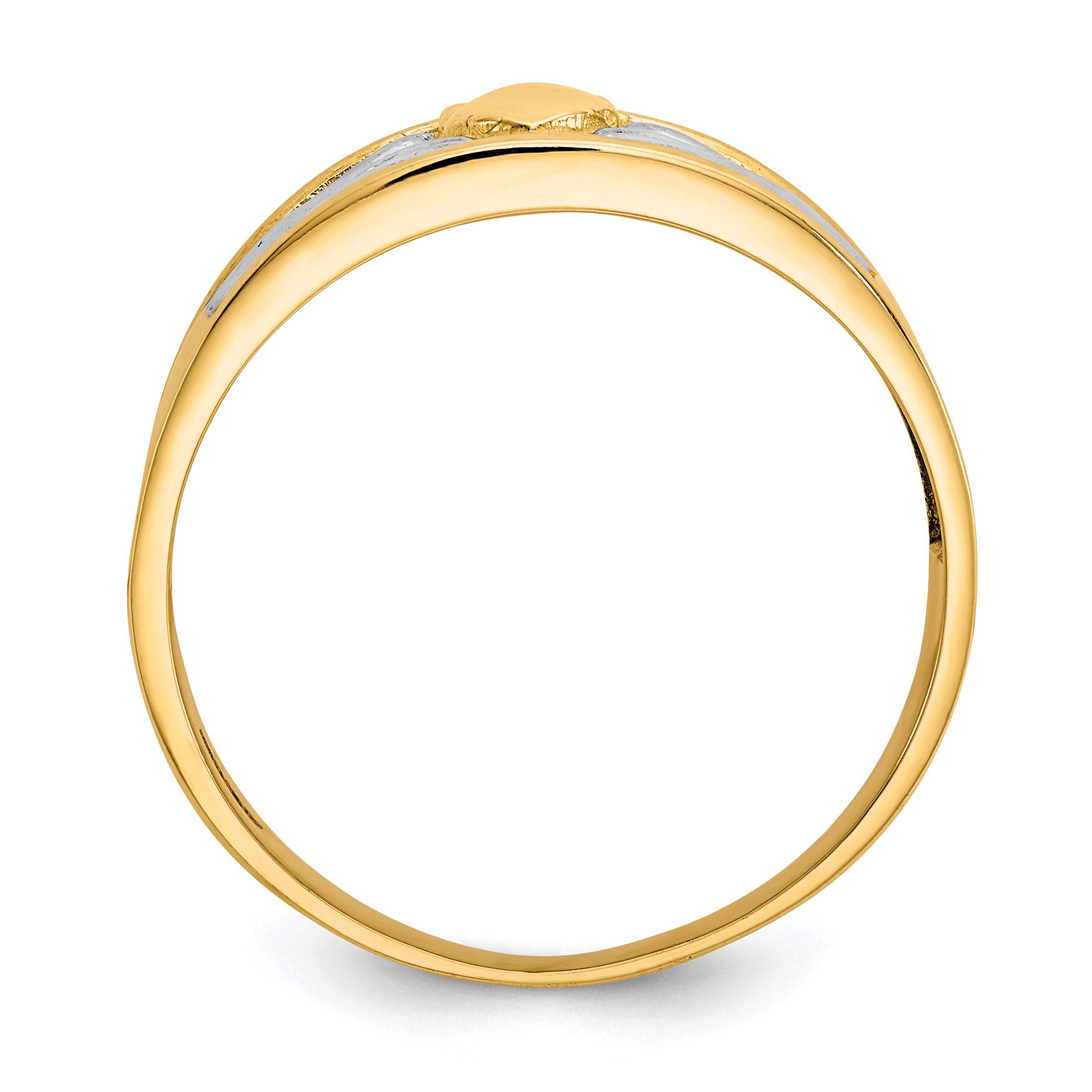 10k & Rhodium Men's Claddagh Ring Secondary image