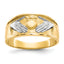 10k & Rhodium Men's Claddagh Ring