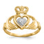 10k & Rhodium Claddagh Ring