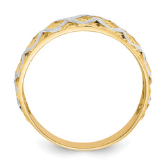 10K WithRhodium Diamond-Cut Filigree Ring