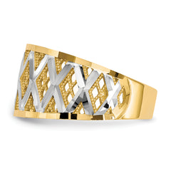 10K WithRhodium Diamond-Cut Filigree Ring