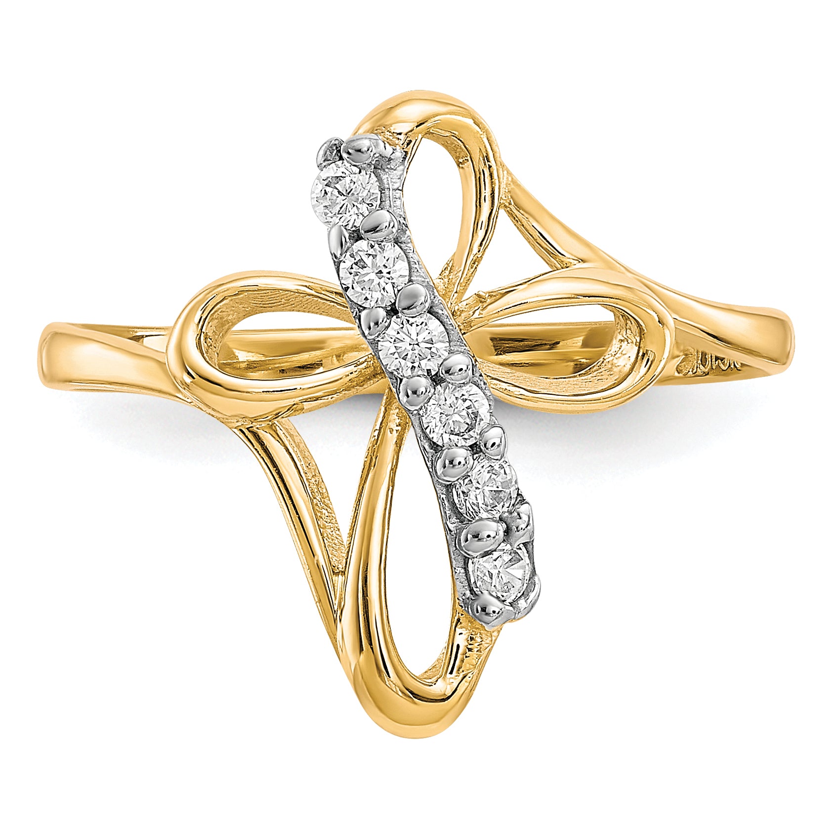 10k CZ Cross Ring