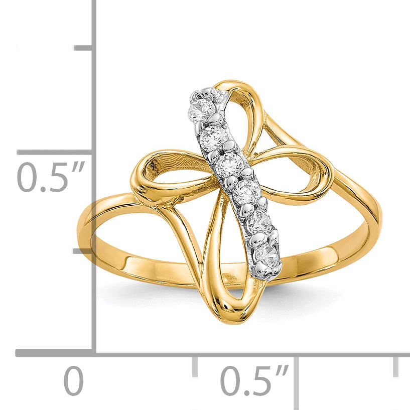 10k CZ Cross Ring