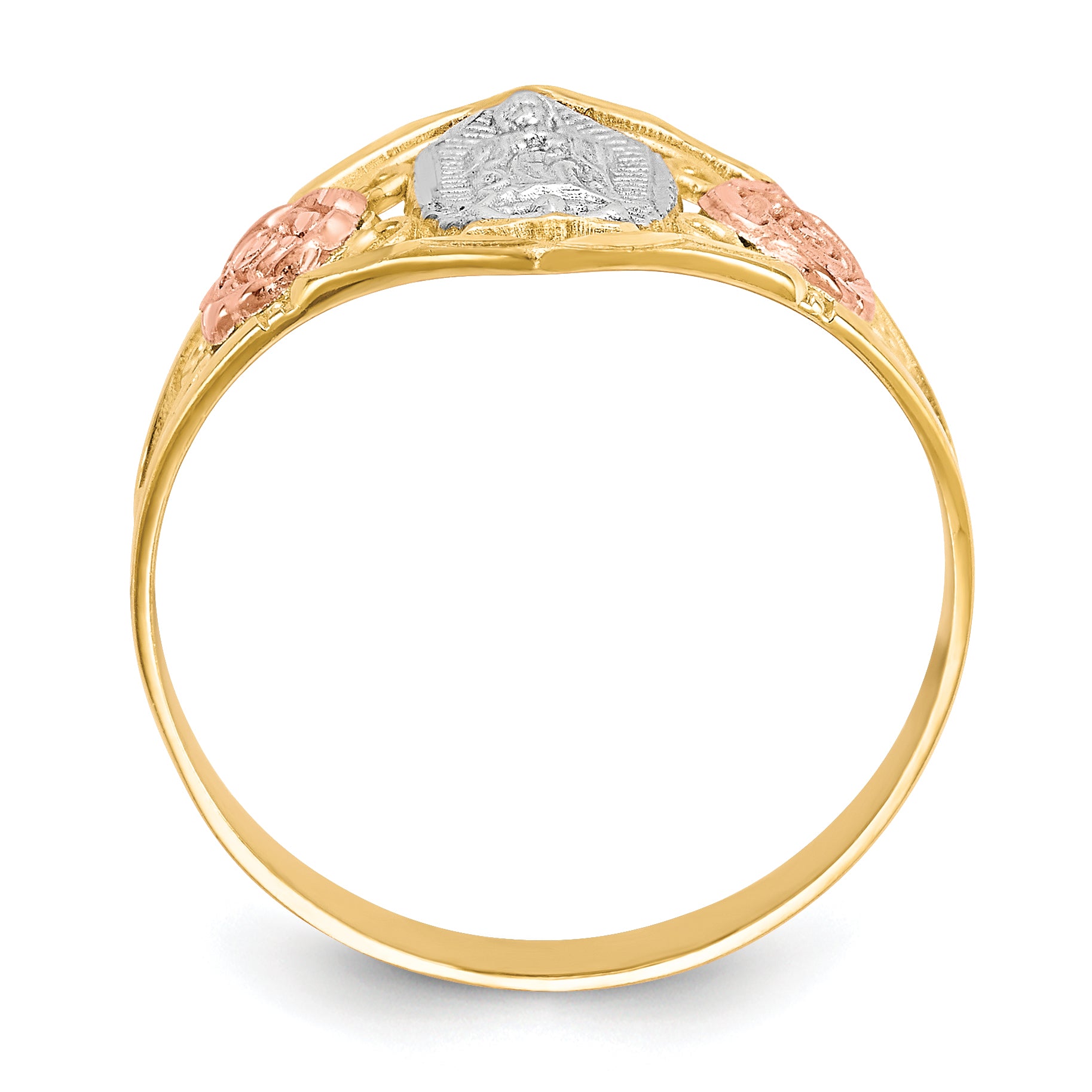 10k Two-tone & Rhodium Our Lady of Guadalupe Ring Secondary image