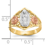 10k Two-tone & Rhodium Our Lady of Guadalupe Ring