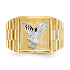 10k & Rhodium Men's Eagle Ring