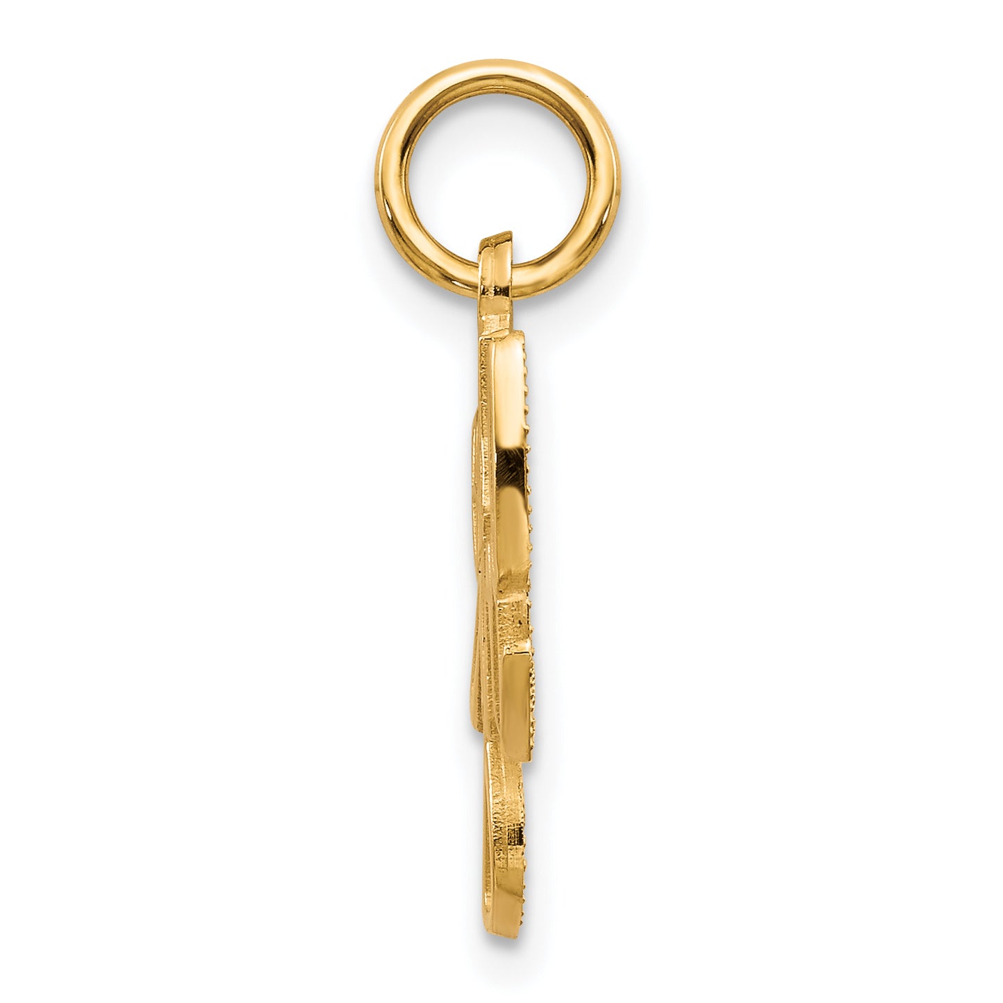 10K Yellow Gold Baby Girl Charm with Polished Solid Design Secondary image
