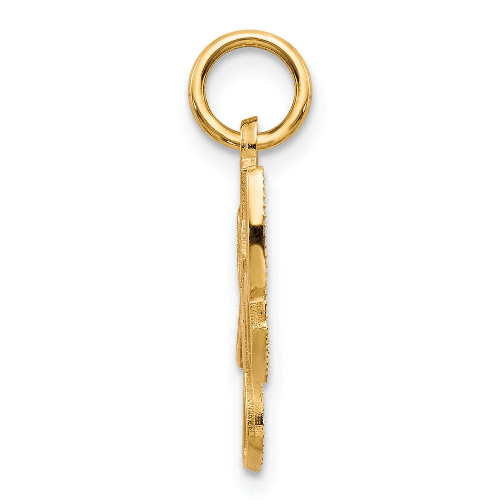 10K Yellow Gold Baby Girl Charm with Polished Solid Design