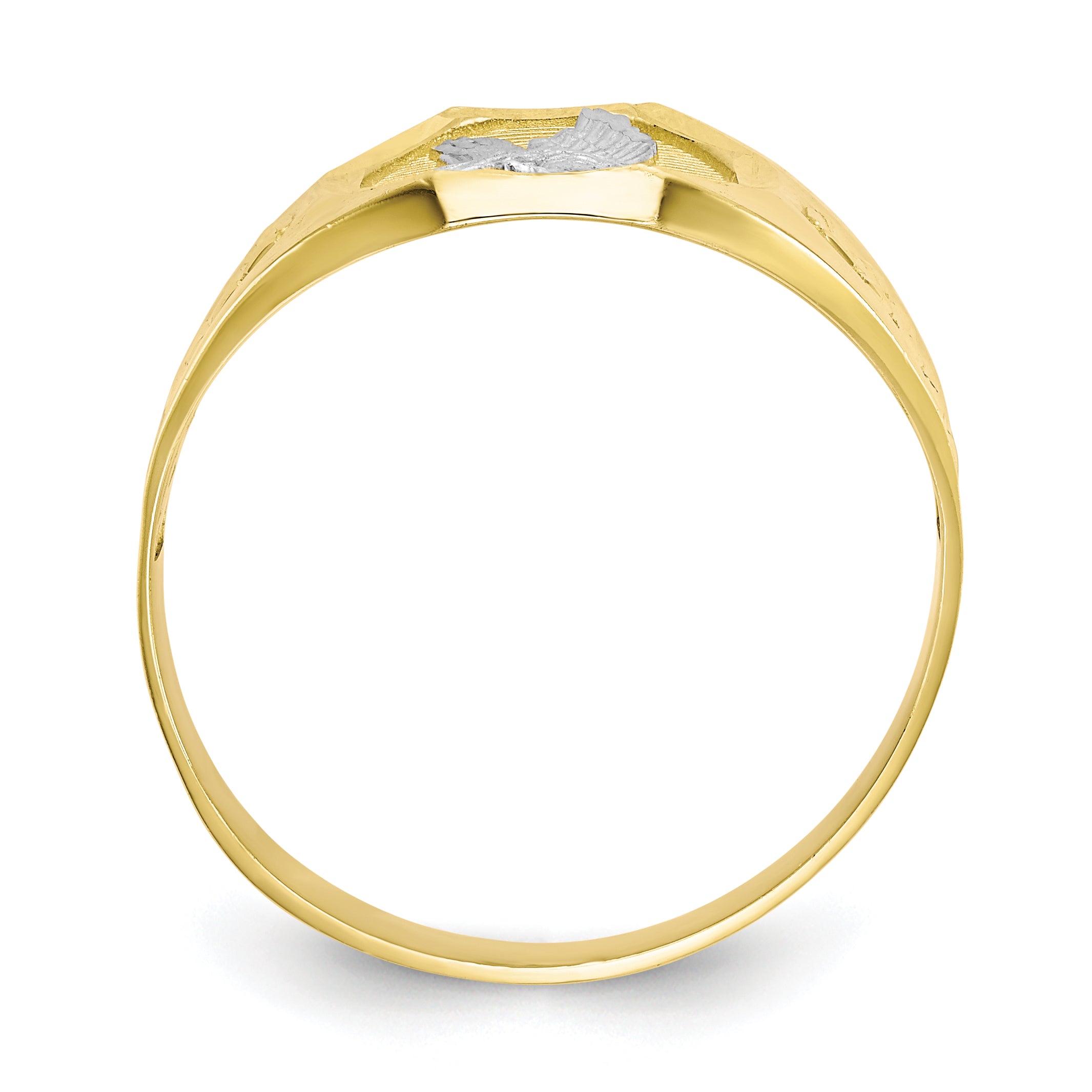 10k & Rhodium Men's Eagle Ring Secondary image