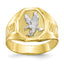 10k & Rhodium Men's Eagle Ring