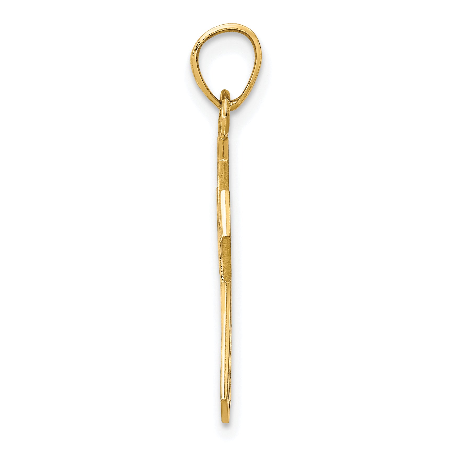 10K Gold Reversible Cross Charm Polished Solid Design 25mm