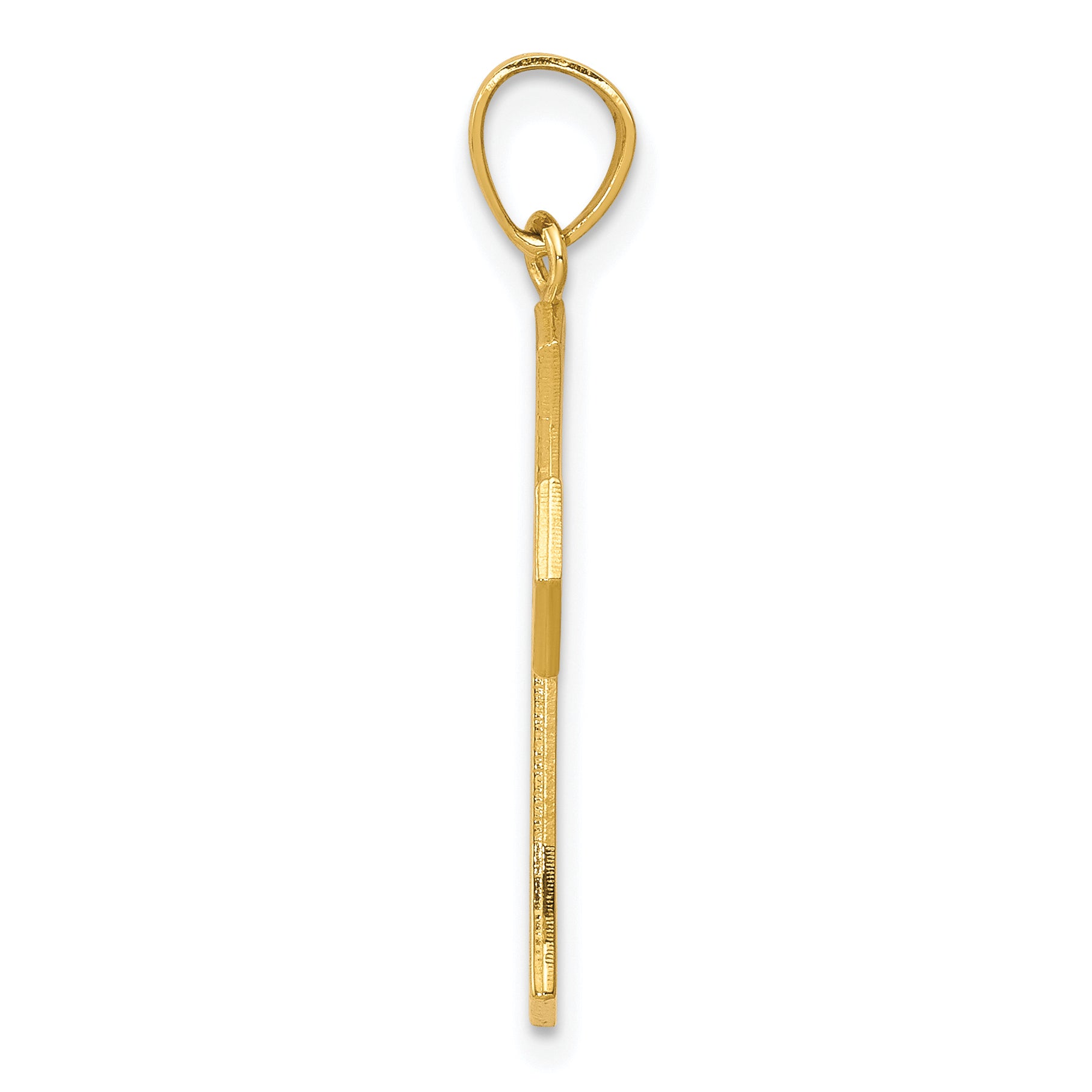 10K Gold Passion Cross Pendant with Reversible JESUS Design, Polished Finish Secondary image