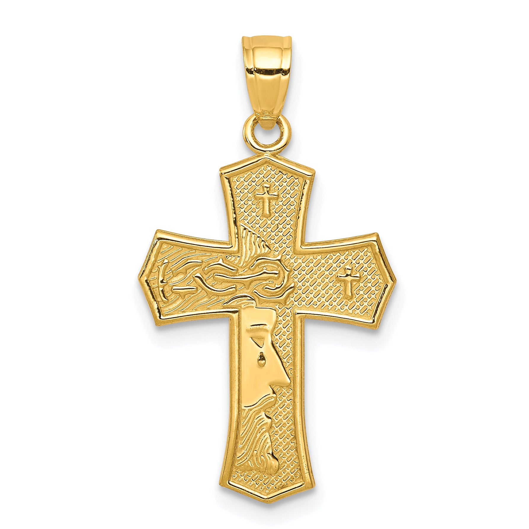 10K Passion Cross W/ JESUS Reversible Pendant Main image