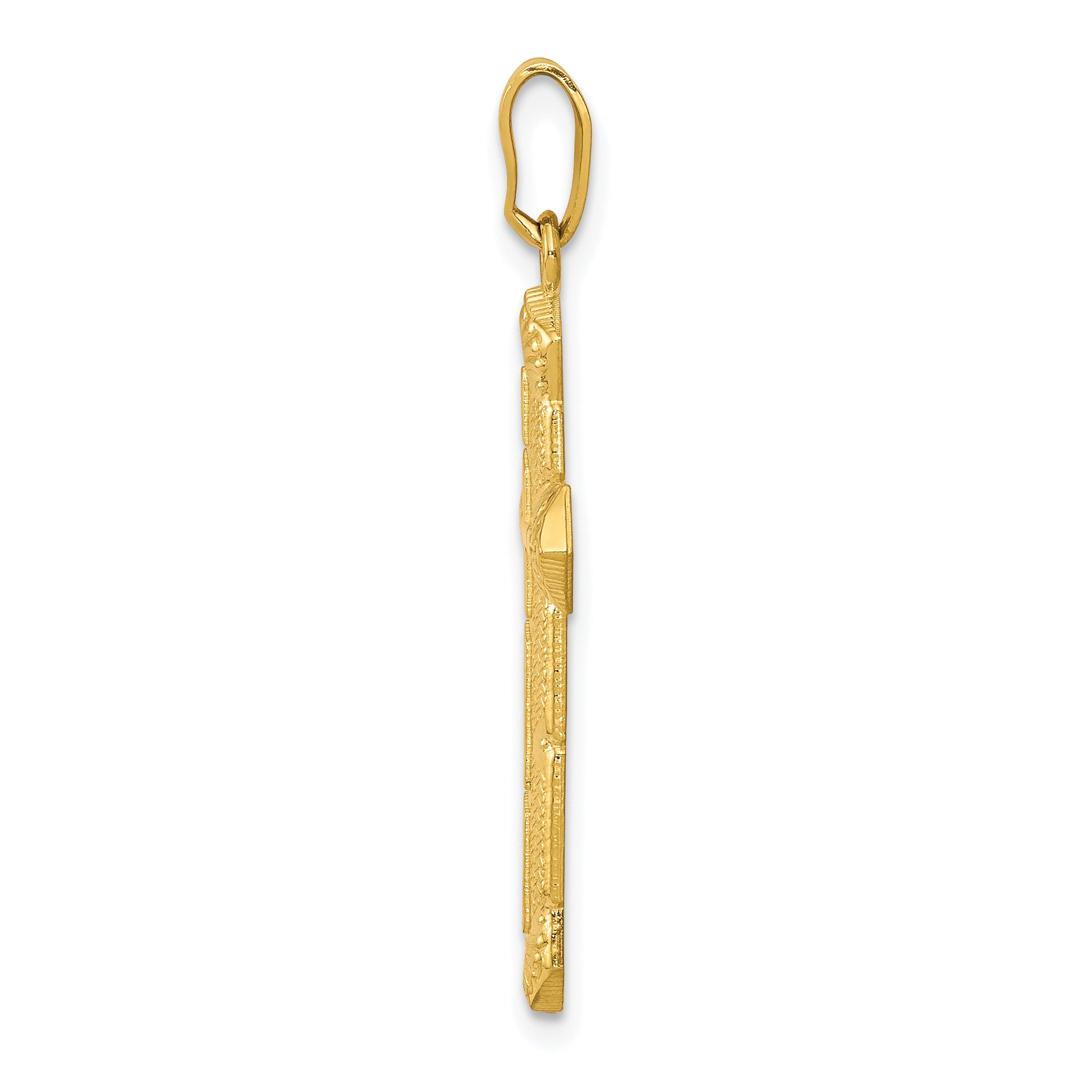 10K Yellow Gold Passion Cross Pendant with Polished Solid Design Secondary image