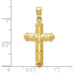 10K Yellow Gold Passion Cross Pendant with Polished Solid Design