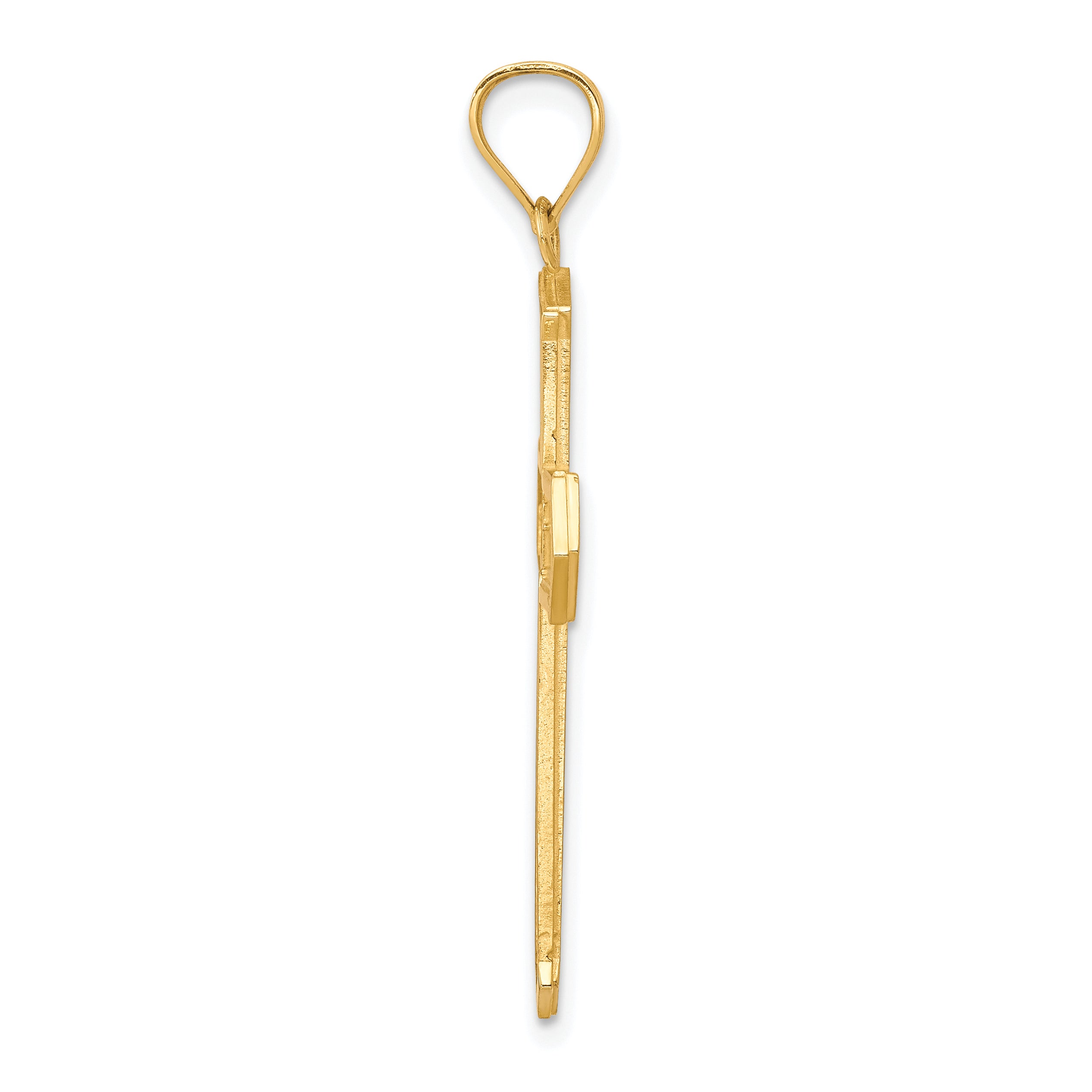 10K Gold Passion Cross Pendant with Polished Solid Finish Secondary image