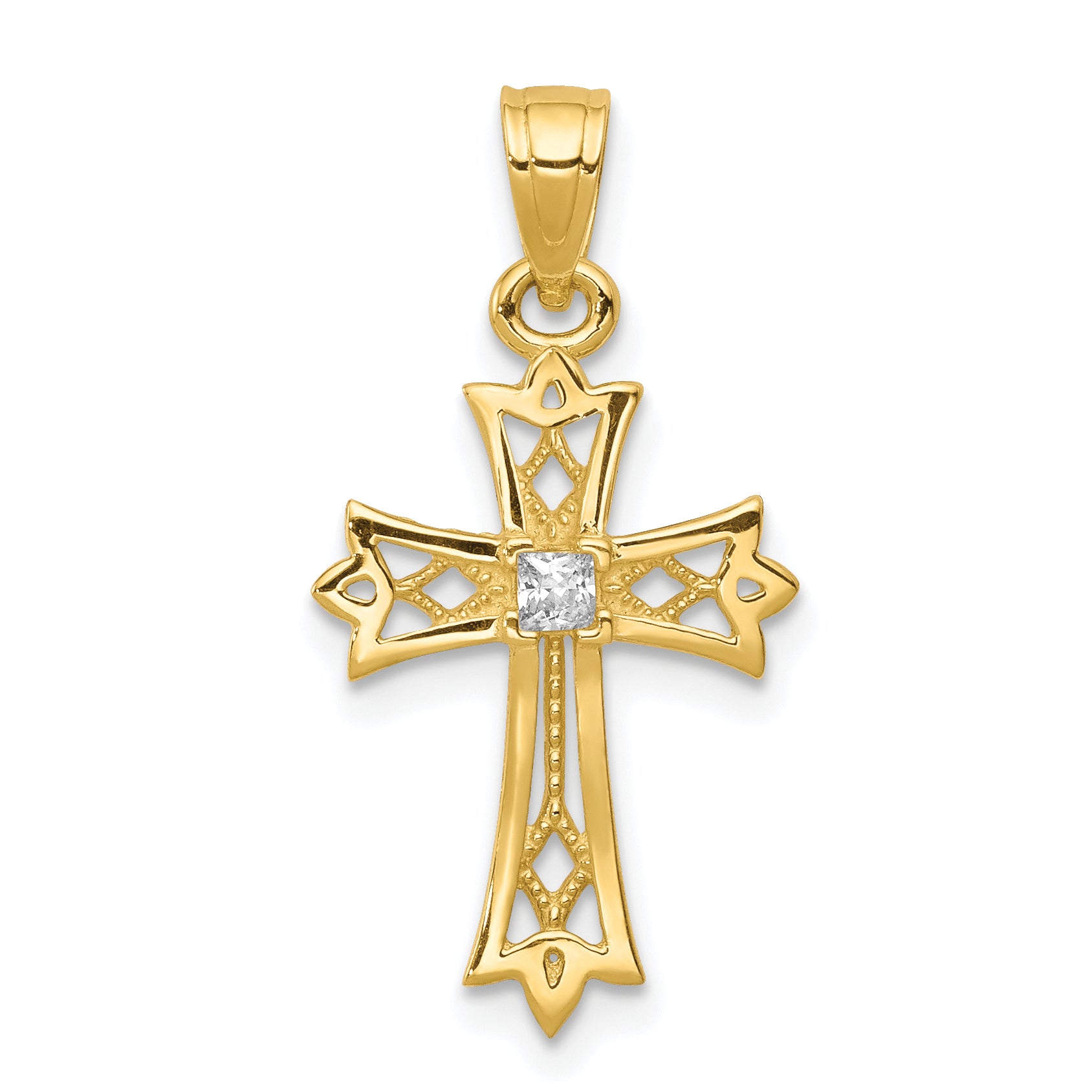 10k CZ Cross Pendant Main image