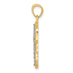 10K Gold CZ Cross Pendant with Polished Finish Elegant Design