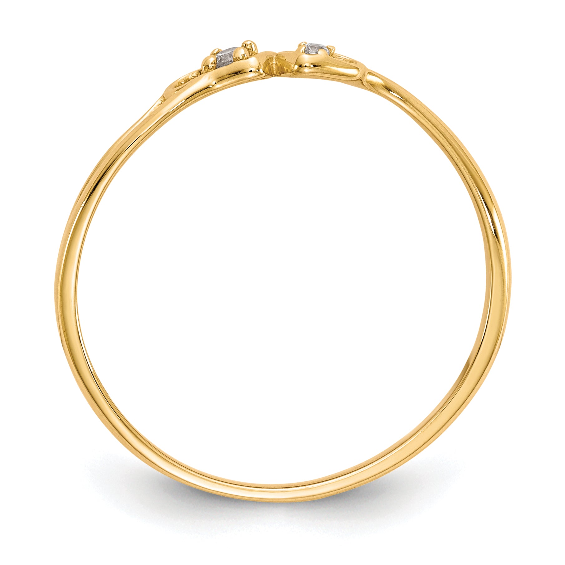 10k CZ Double Heart Ring Secondary image