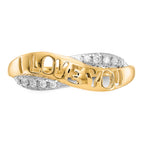 10K WithRhodium CZ I LOVE YOU Ring