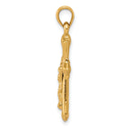 10K Gold Reversible Crucifix Pendant with Polished Finish Elegant Design