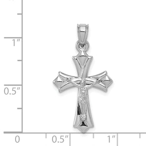 Crucifix Cross Pendant in 10K White Gold, 26mm Reversible - Sophia Jewelers