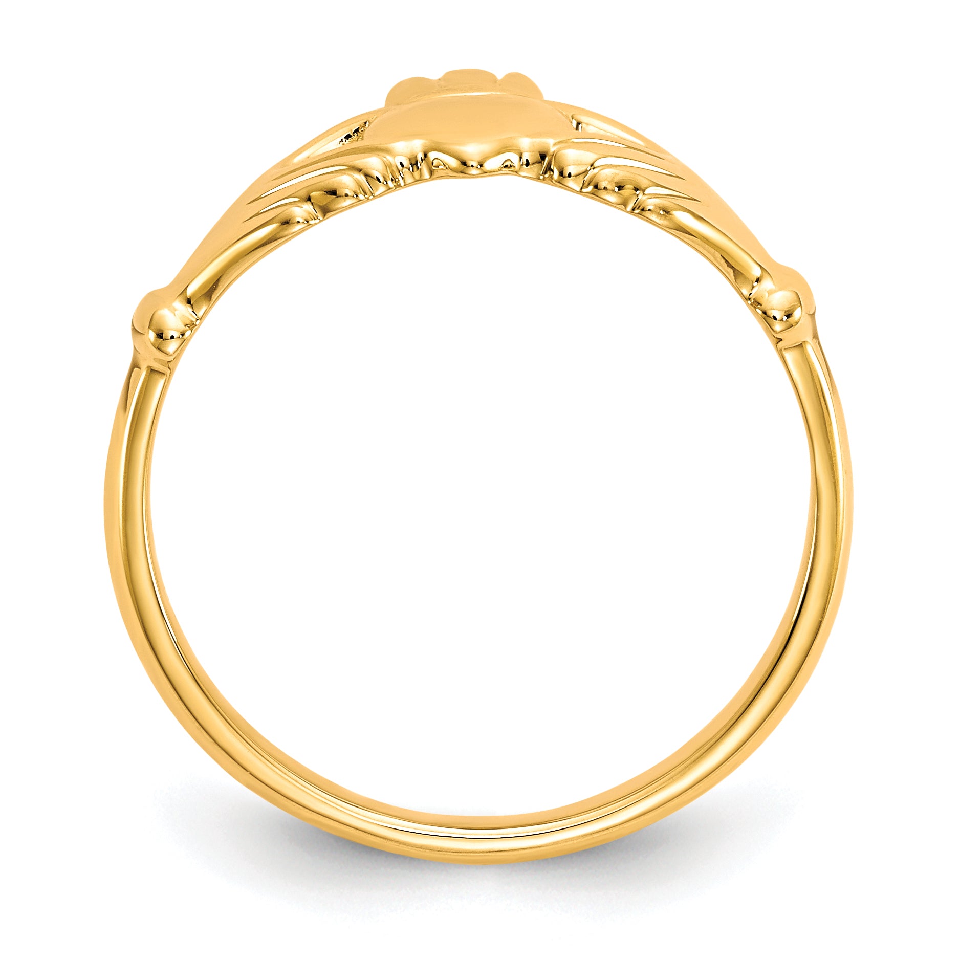 10k Polished Claddagh Ring Secondary image