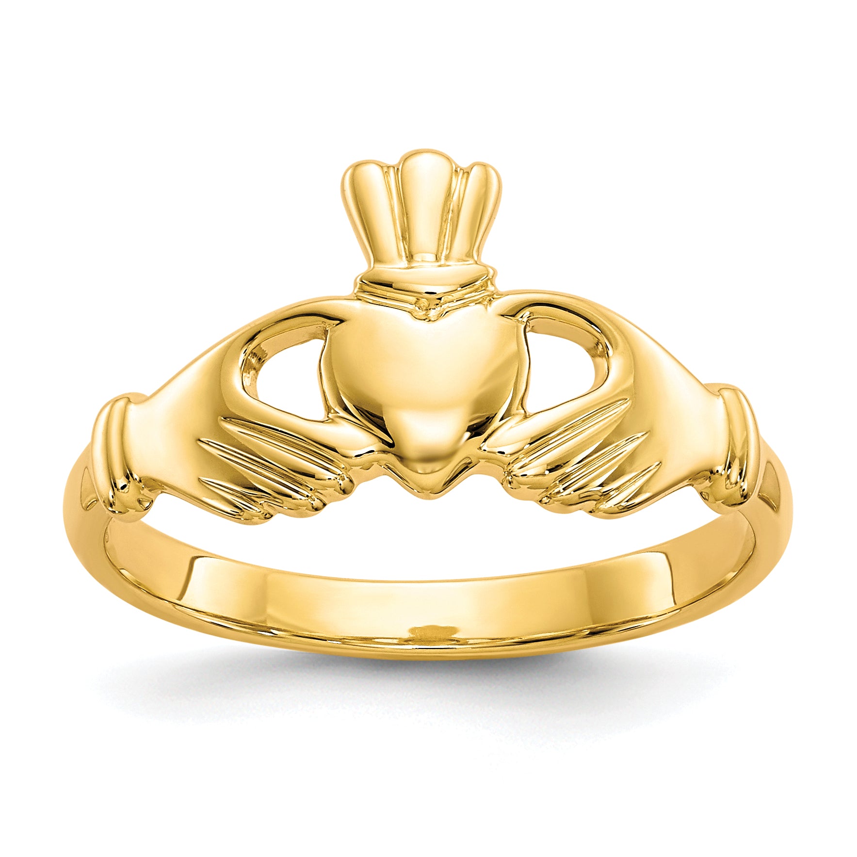 10k Polished Claddagh Ring Main image