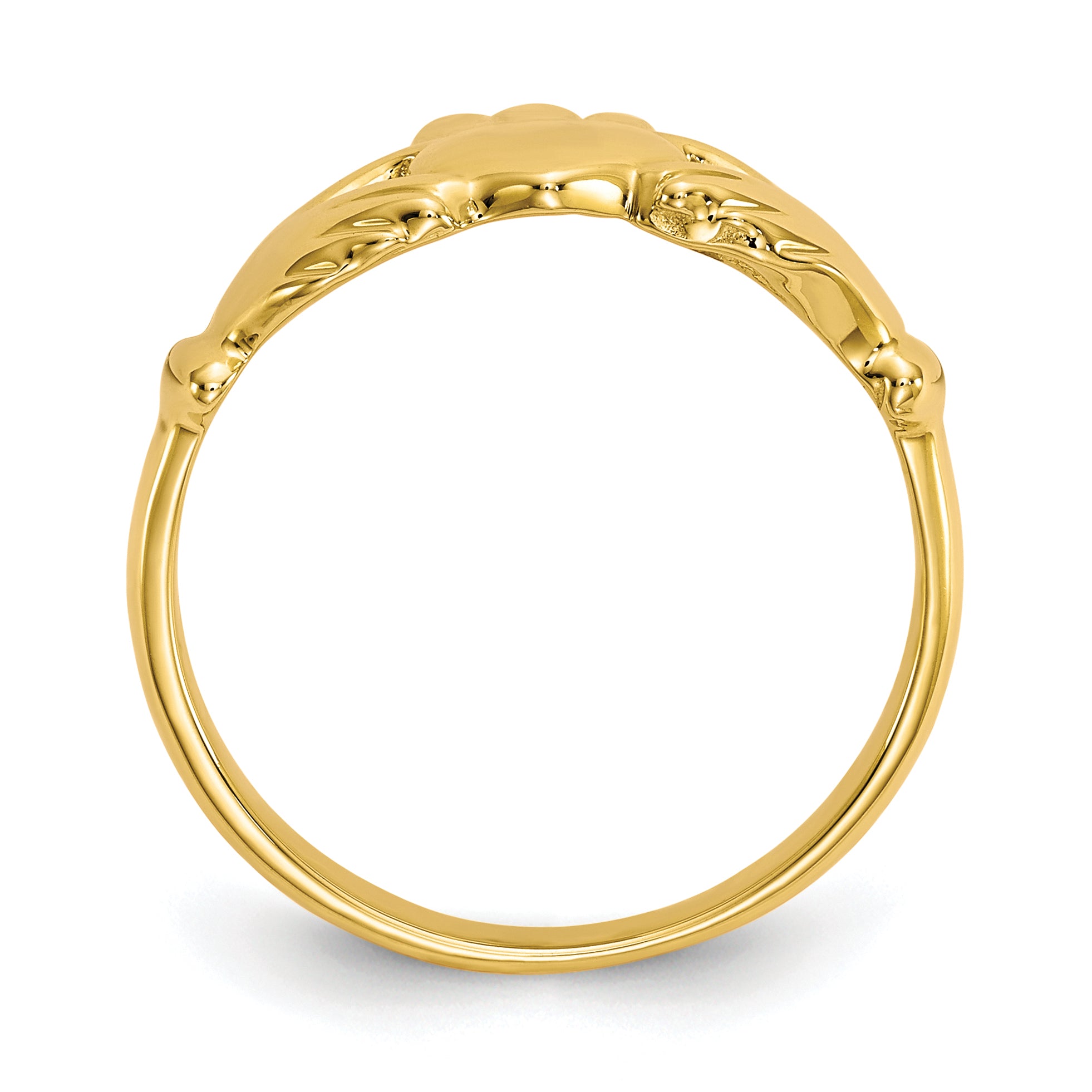 10k Polished Claddagh Ring Secondary image