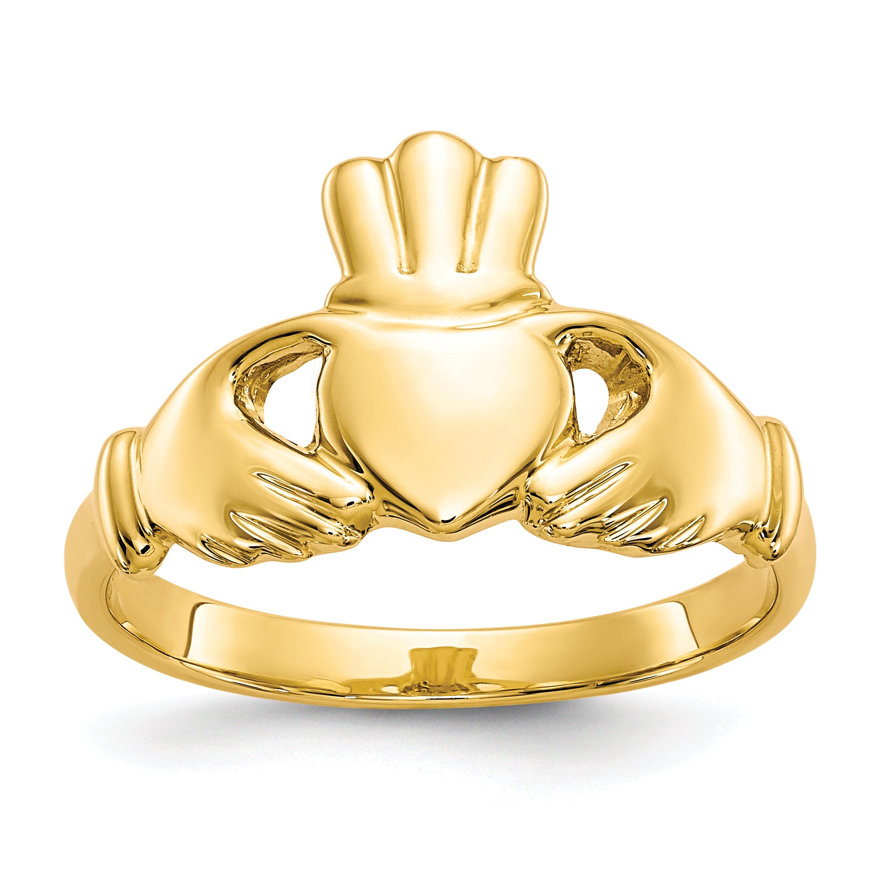 10k Polished Claddagh Ring Main image