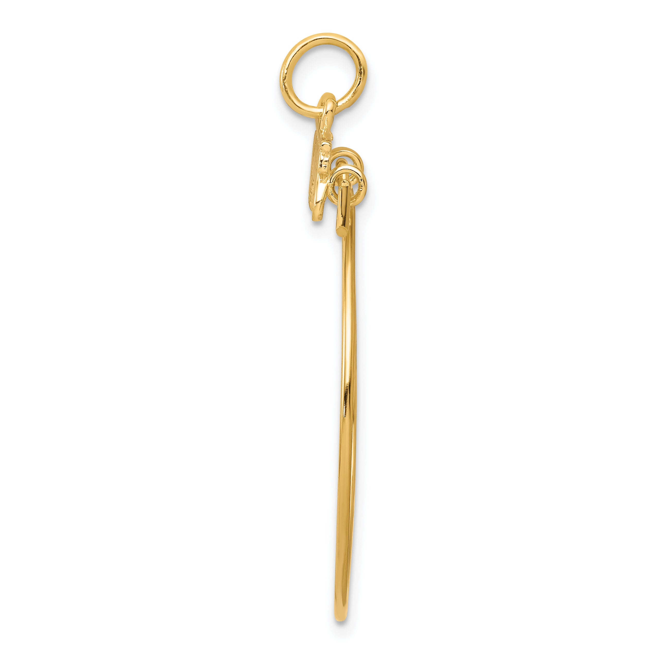 10K Gold Polished Charm Holder with Elegant Design 35mm Secondary image