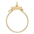10K Gold Polished Charm Holder with Elegant Design 35mm