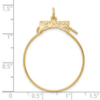 10K Gold Polished Charm Holder with Elegant Design 35mm
