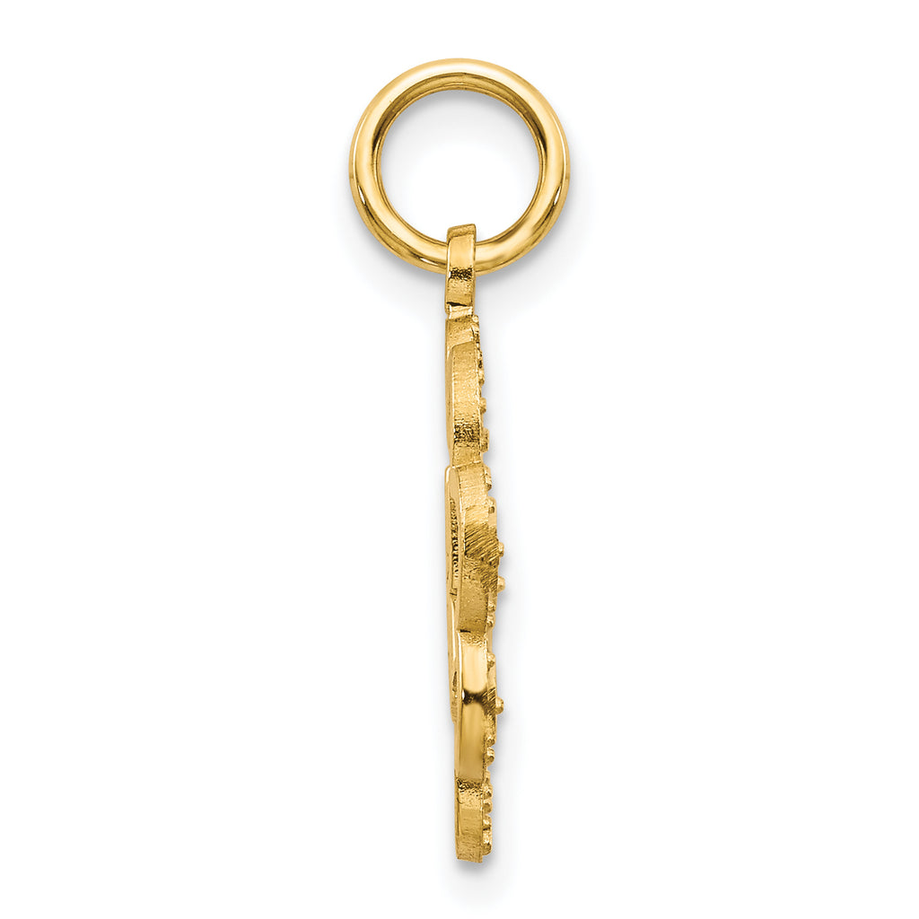 10K Gold Baby Girl Charm with Polished Finish and Solid Design