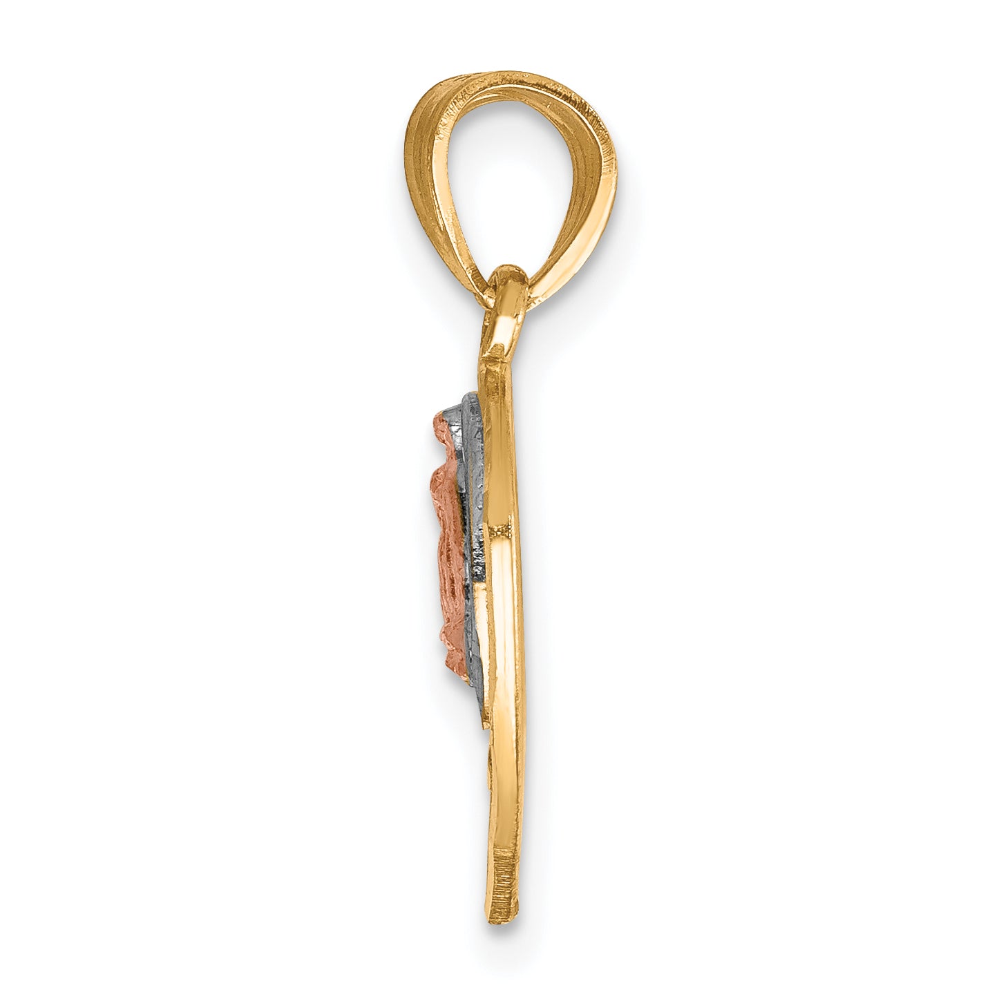 10K Two-Tone w/White Rhodium Break Apart Te Amo Pendant Secondary image