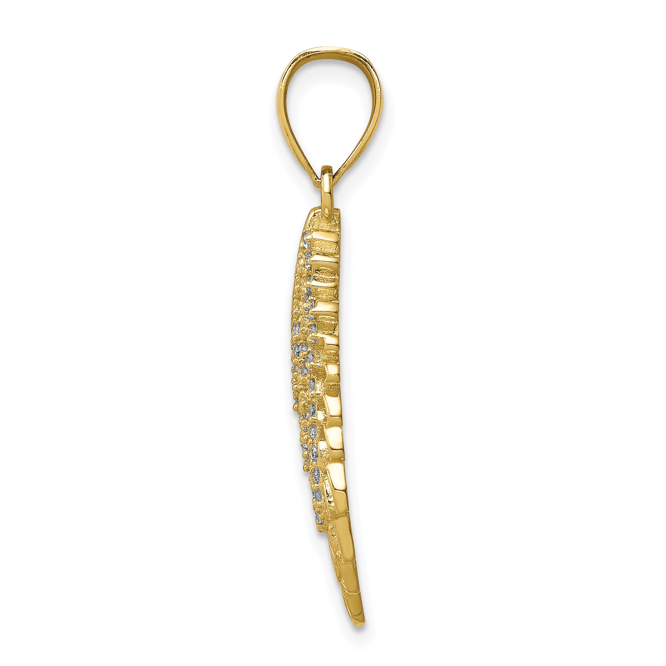 10K CZ Micropave Angel Wing Pendant Secondary image
