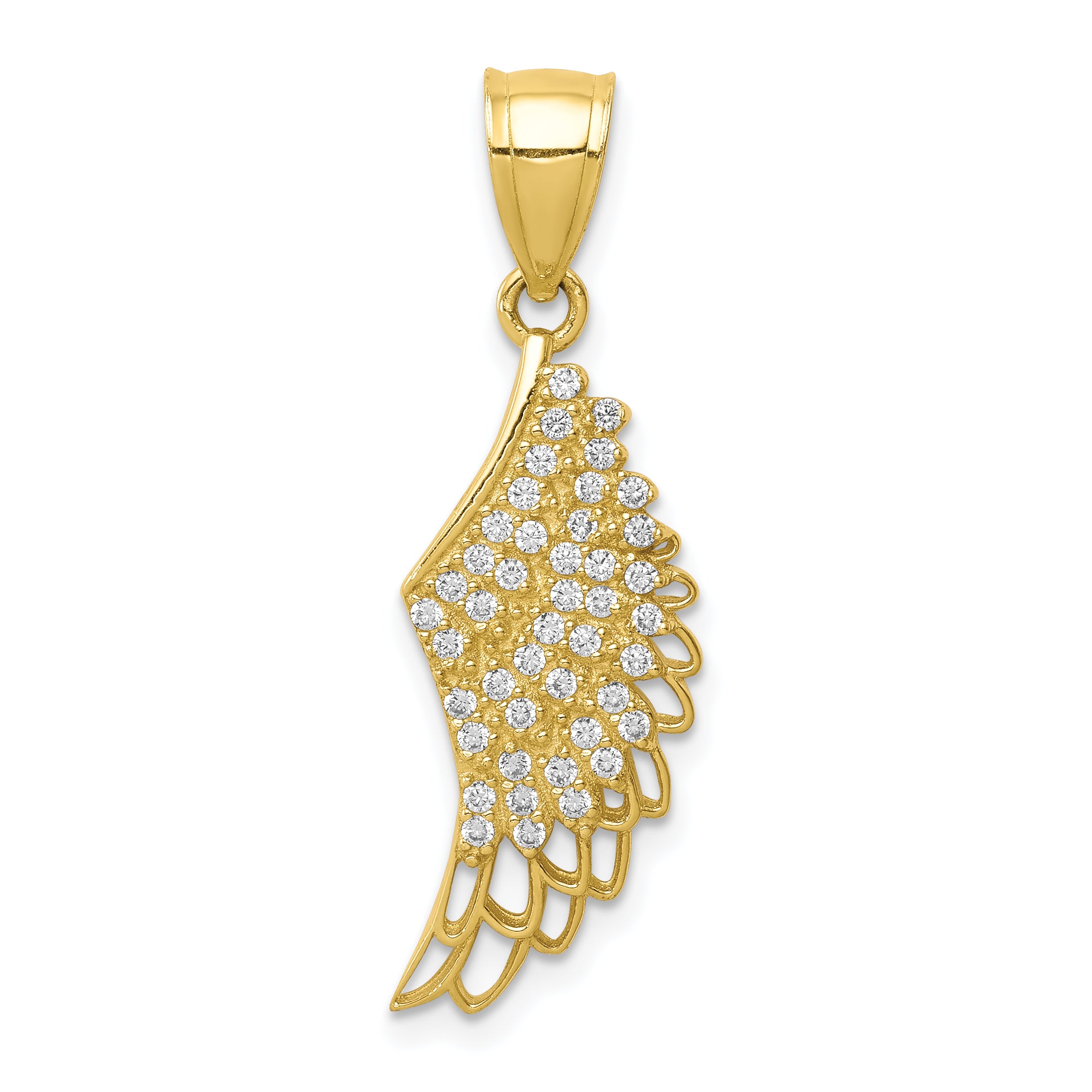 10K CZ Micropave Angel Wing Pendant Main image