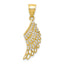 10K CZ Micropave Angel Wing Pendant