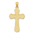 10K Polished Textured Crucifix Pendant