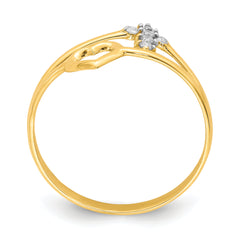 10K Heart And Cross CZ Ring - 7