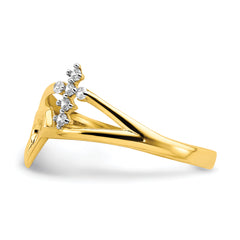 10K Heart And Cross CZ Ring - 7