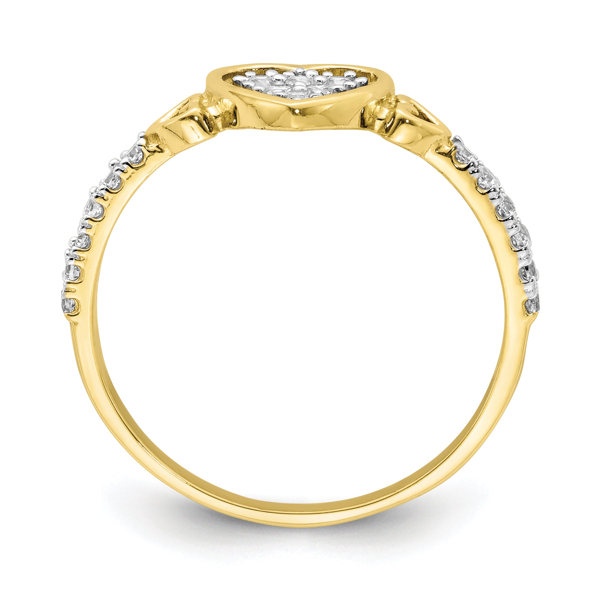 10K CZ Fancy Heart Ring