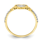 10K CZ Fancy Heart Ring