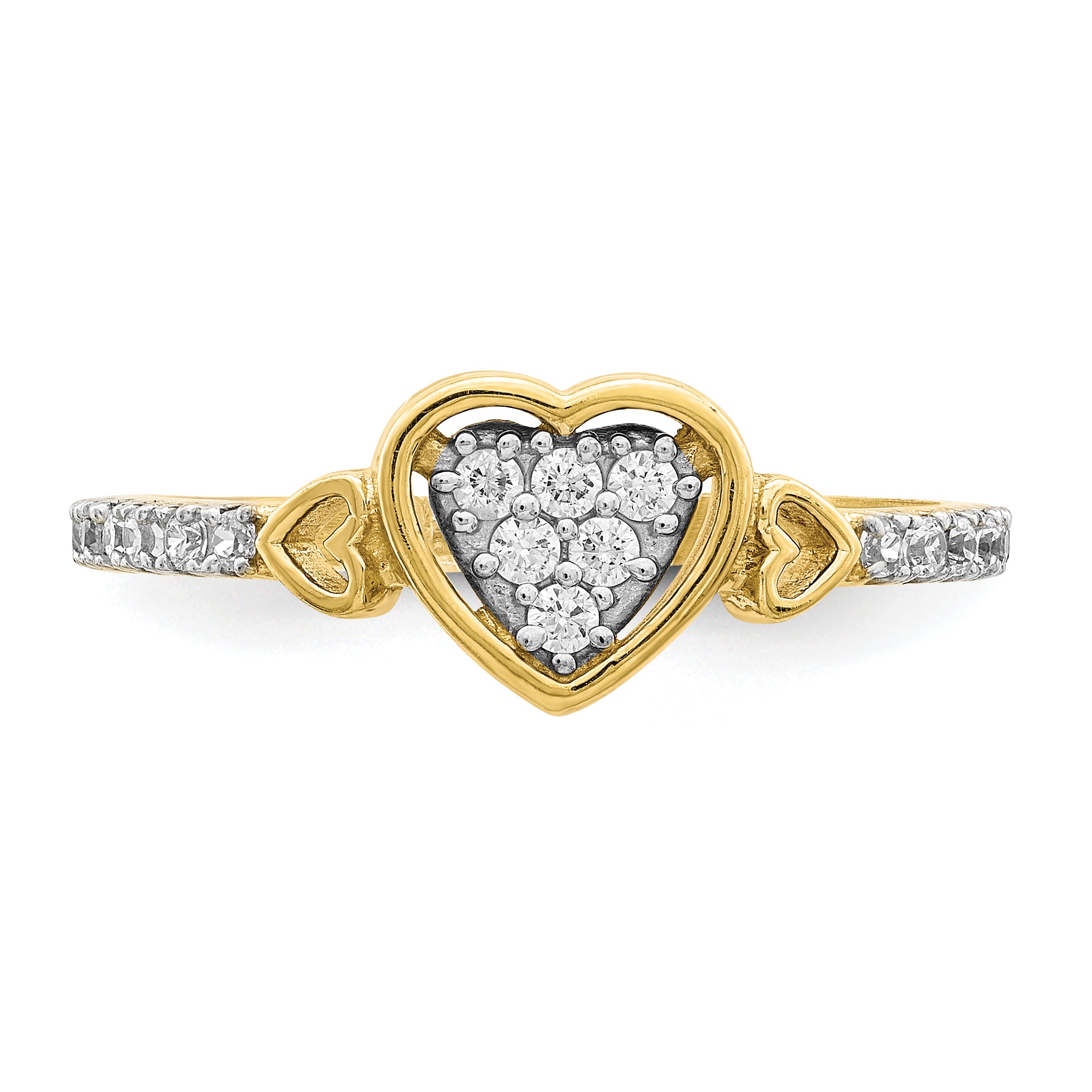 10K CZ Fancy Heart Ring