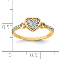 10K CZ Fancy Heart Ring