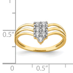 10K CZ 3-Line Ring