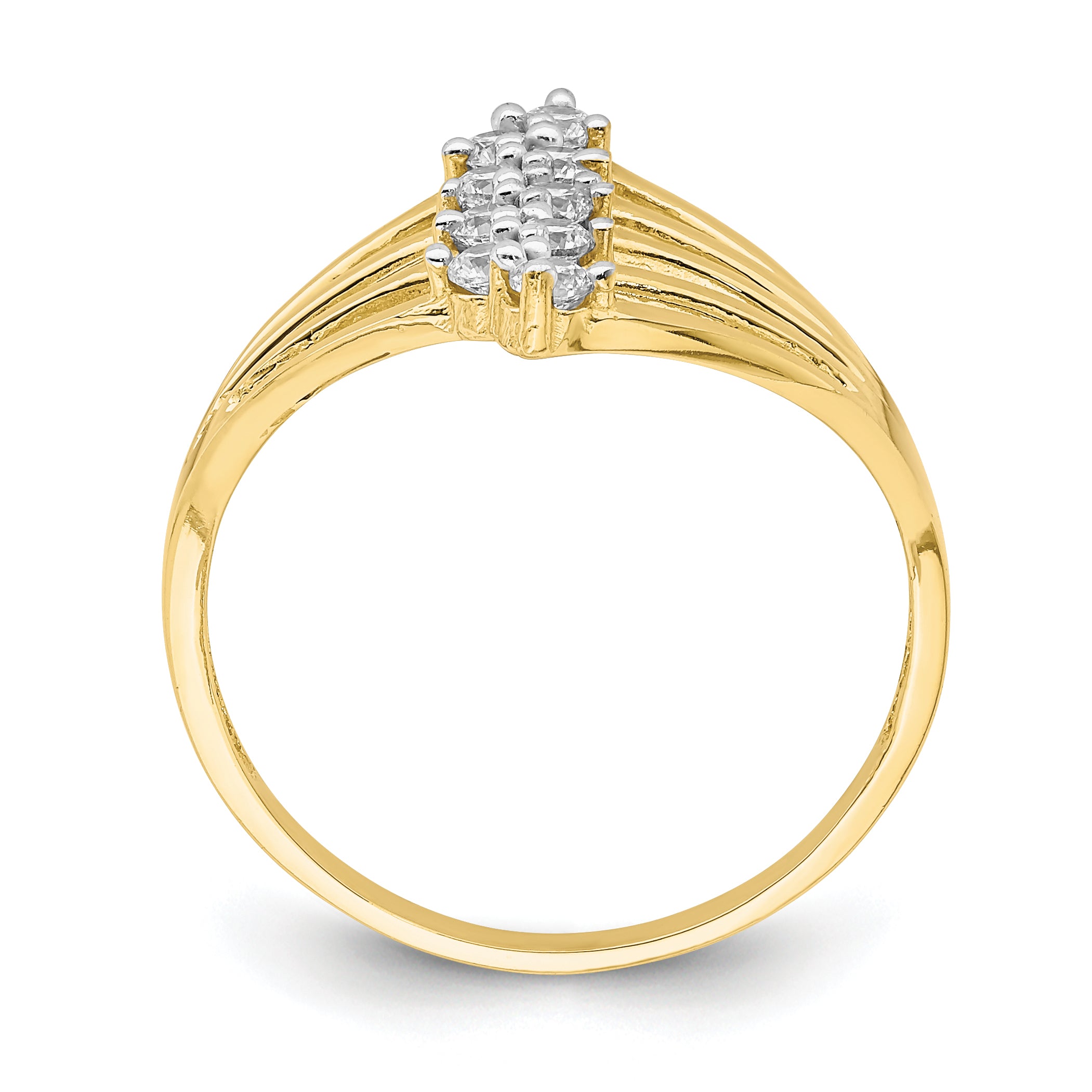 10K CZ 9-Stone Ring Secondary image