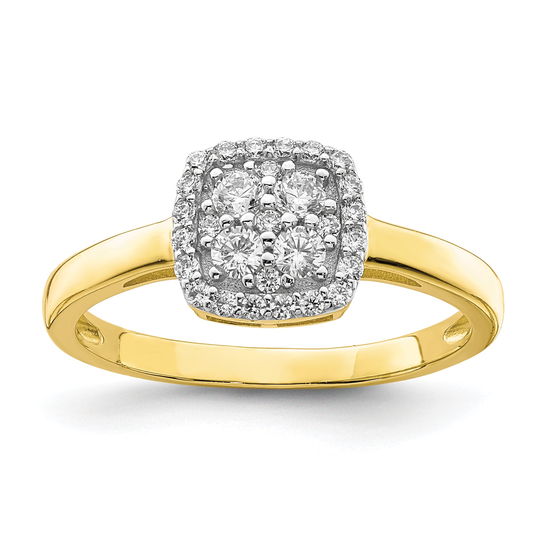 10K Square CZ Fancy Ring Main image
