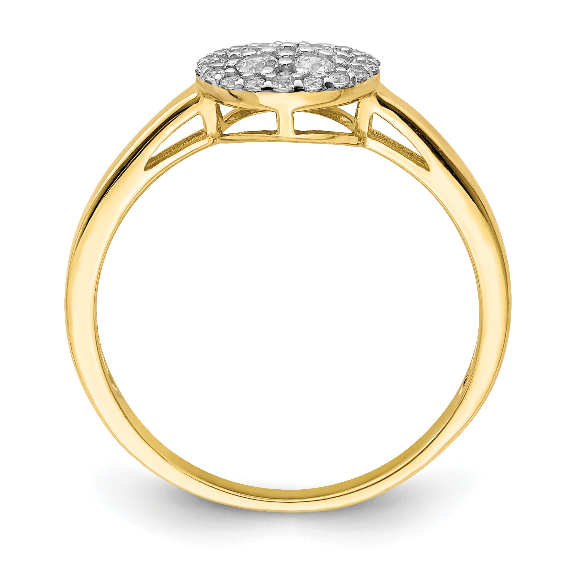 10K Circle CZ Fancy Ring Secondary image